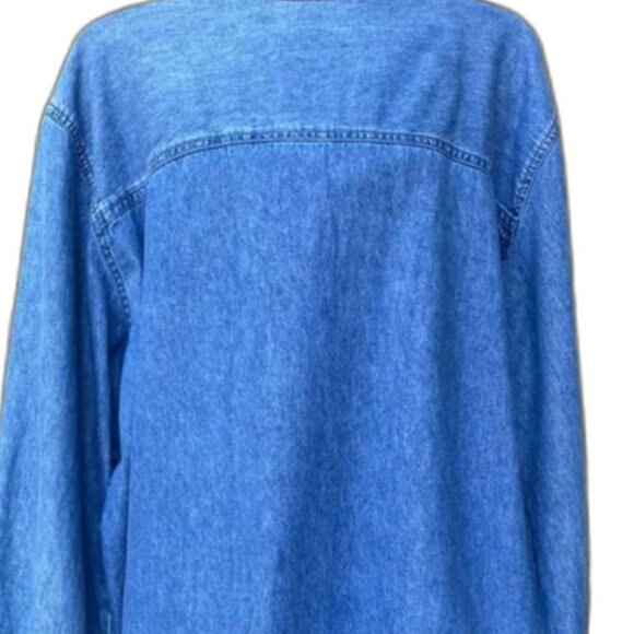 Vintage Bobbie Brooks Denim Corduroy Embroidered Fall Long Sleeve Button Shirt L - Picture 4 of 6